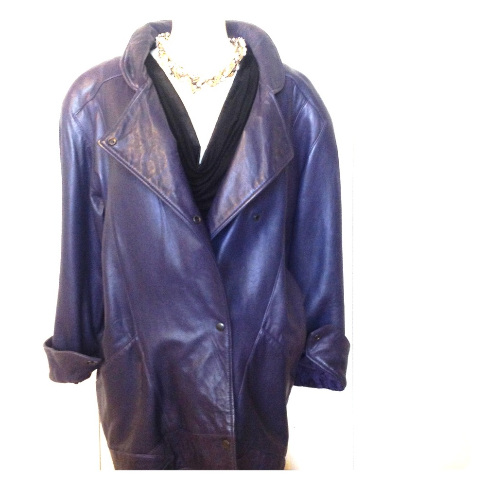 Vintage 80's leather bomber jacket size 7/8